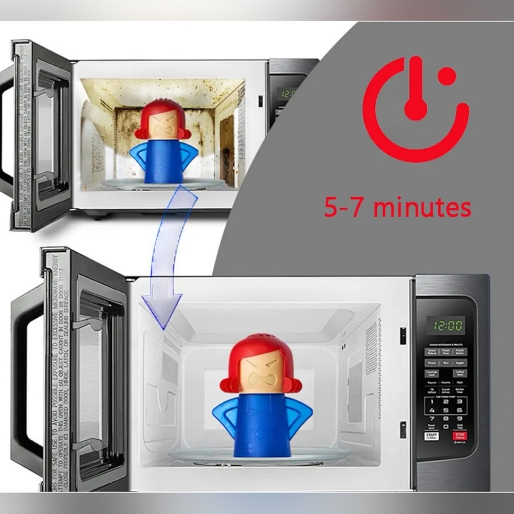 Durable + environmentally friendly - Angry Mama Microwave Cleaner in Red & Blue